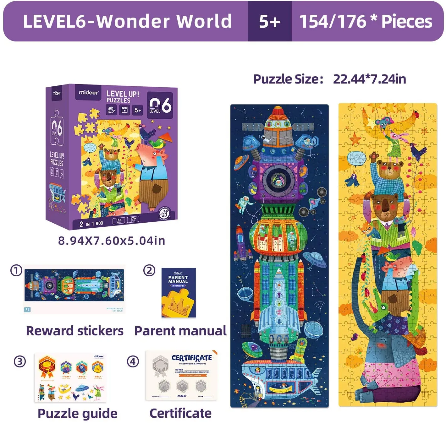 2-In-1 Level Up Puzzles: Level 6 World of Imagination