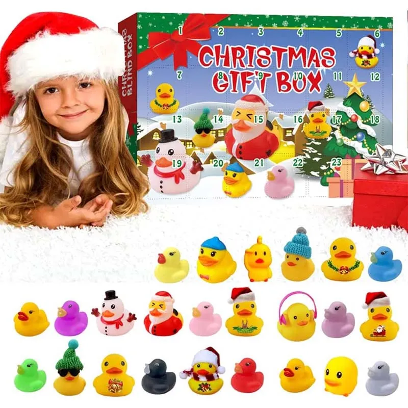 24 Pcs Countdown Christmas Rubber Ducks Advent Calendar