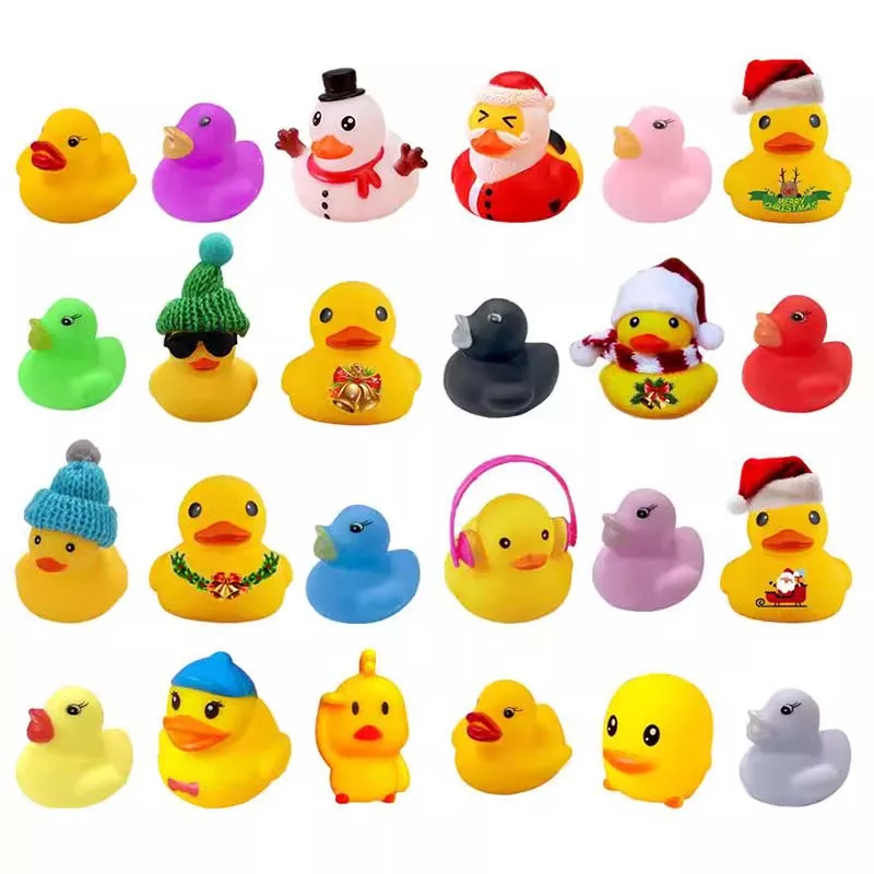 24 Pcs Countdown Christmas Rubber Ducks Advent Calendar