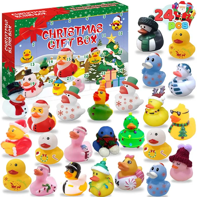 24 Pcs Countdown Christmas Rubber Ducks Advent Calendar