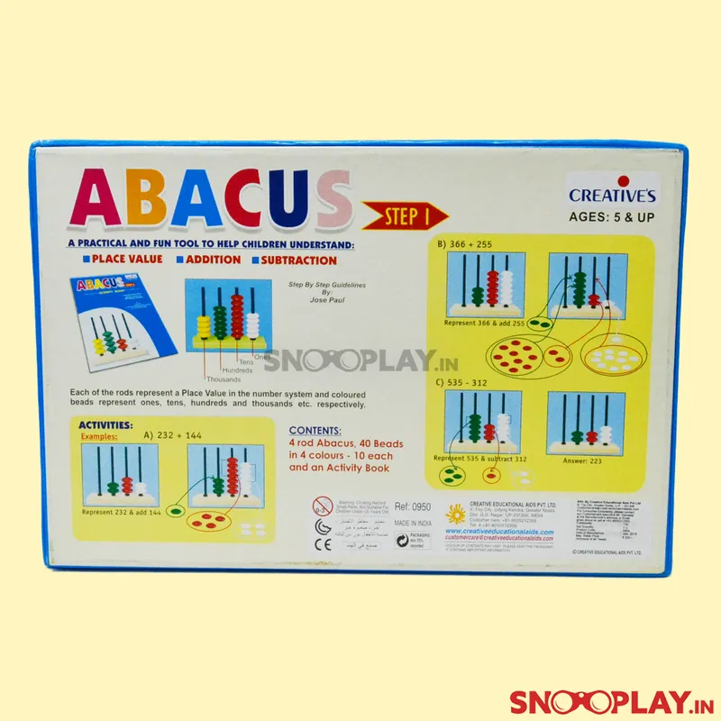 Abacus Toy - Step 1 (Learn Addition, Subtraction, Place Value)