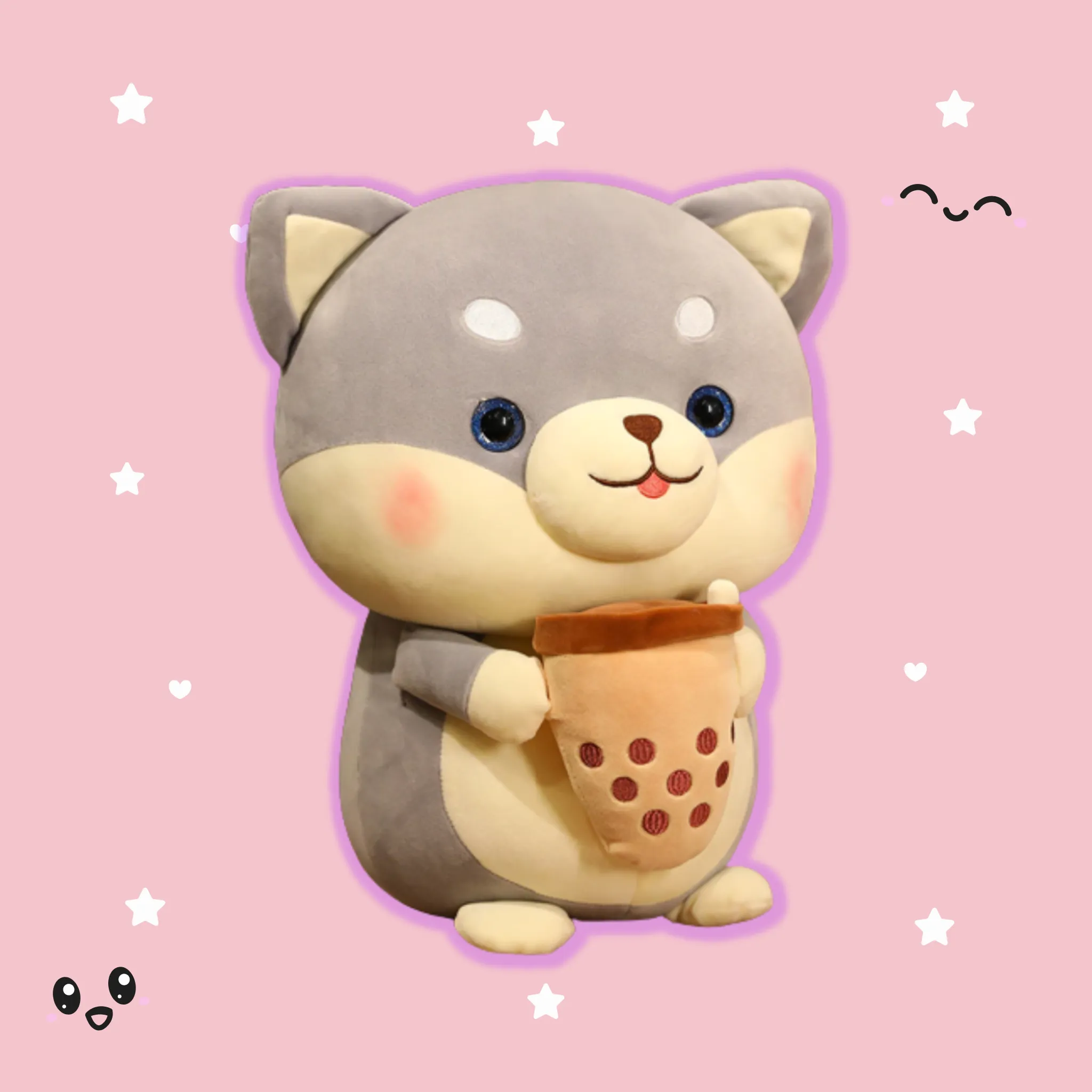 Bubble Tea Shiba Dog Plush | Boba Stuffed Animal Plushie