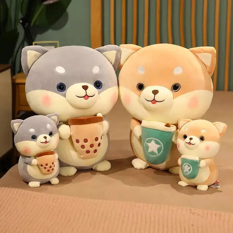 Bubble Tea Shiba Dog Plush | Boba Stuffed Animal Plushie