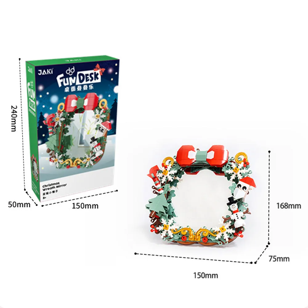 Christmas Mirror Desktop Jenga Building Blocks Toys Gift, TO0006