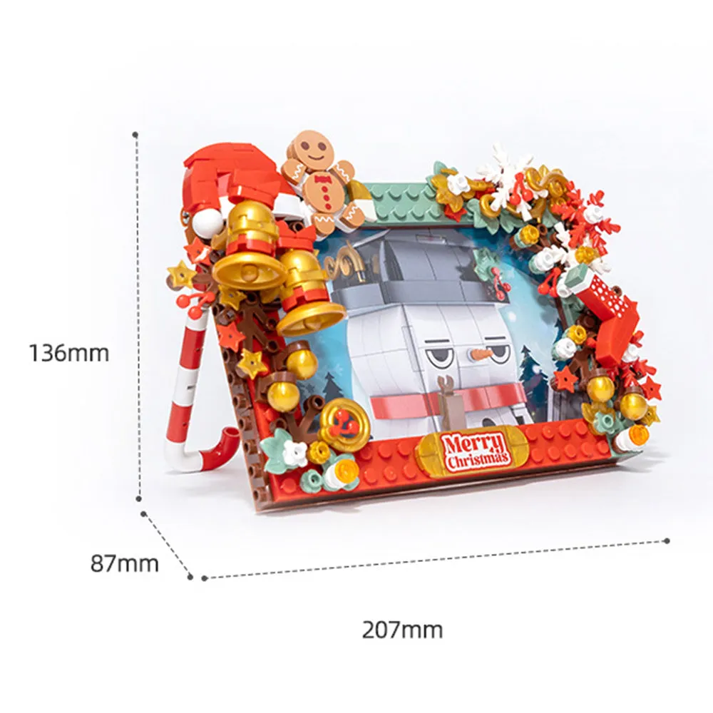 Christmas Photo Frame Desktop Jenga Building Blocks Toys Gift, TO0005