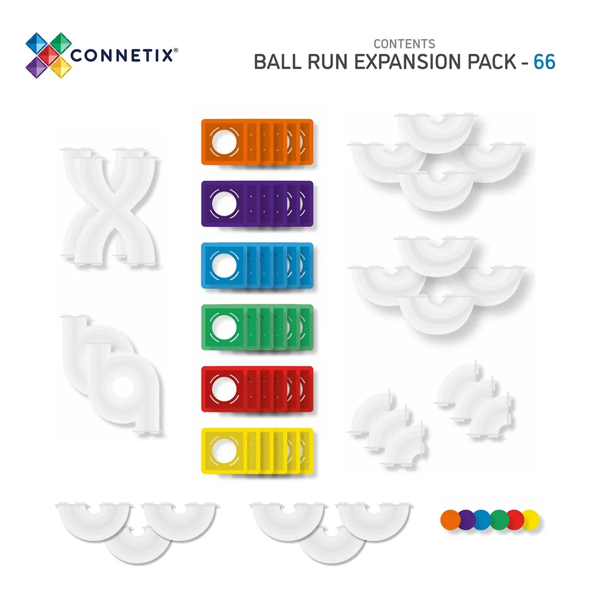 Connetix Rainbow Ball Run Expansion Pack (66 pc)