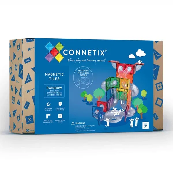 Connetix Tiles 126 Piece Starter Rainbow Ball Run Bundle