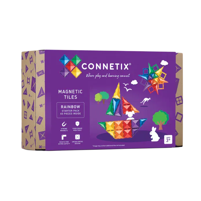 Connetix Tiles 126 Piece Starter Rainbow Ball Run Bundle