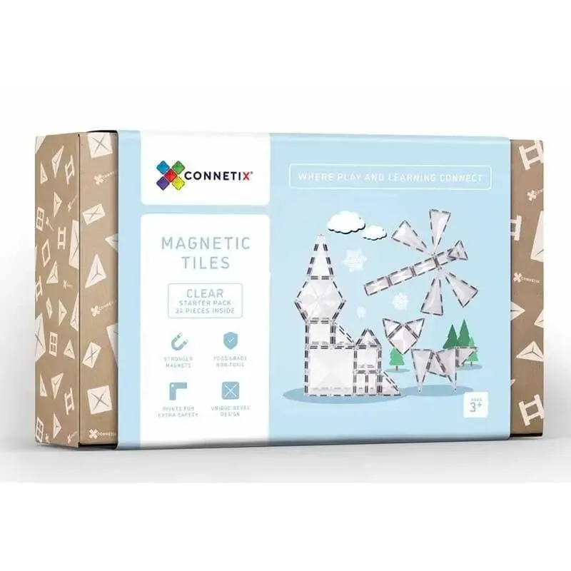 Connetix Tiles 36 Piece Clear Pack Bundle