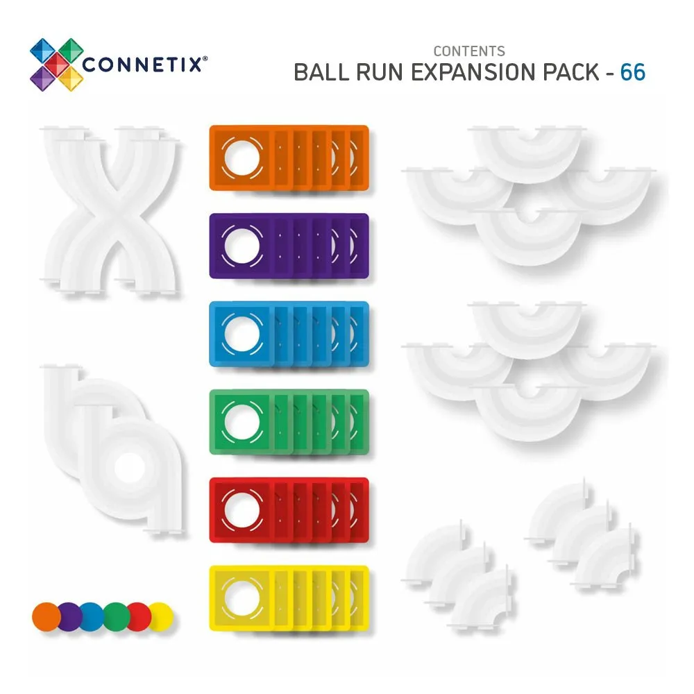 Connetix Tiles - Rainbow Ball Run Expansion Pack 66pc