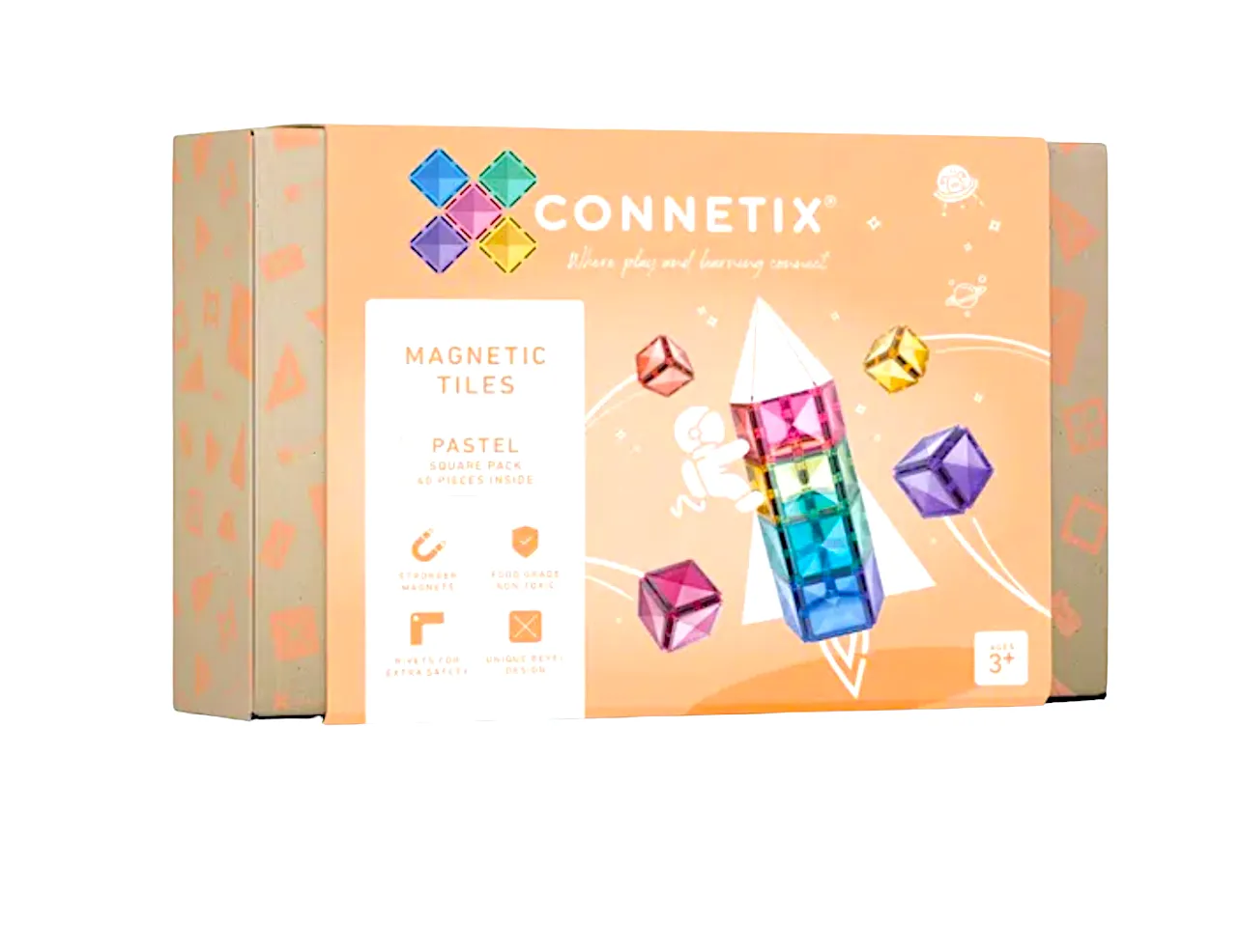 Connetix Tiles - Square Pastel 40pc