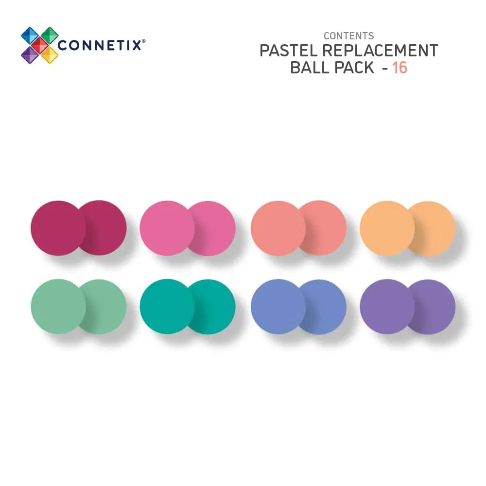 Connetix Wooden Pastel Balls 16 Pack