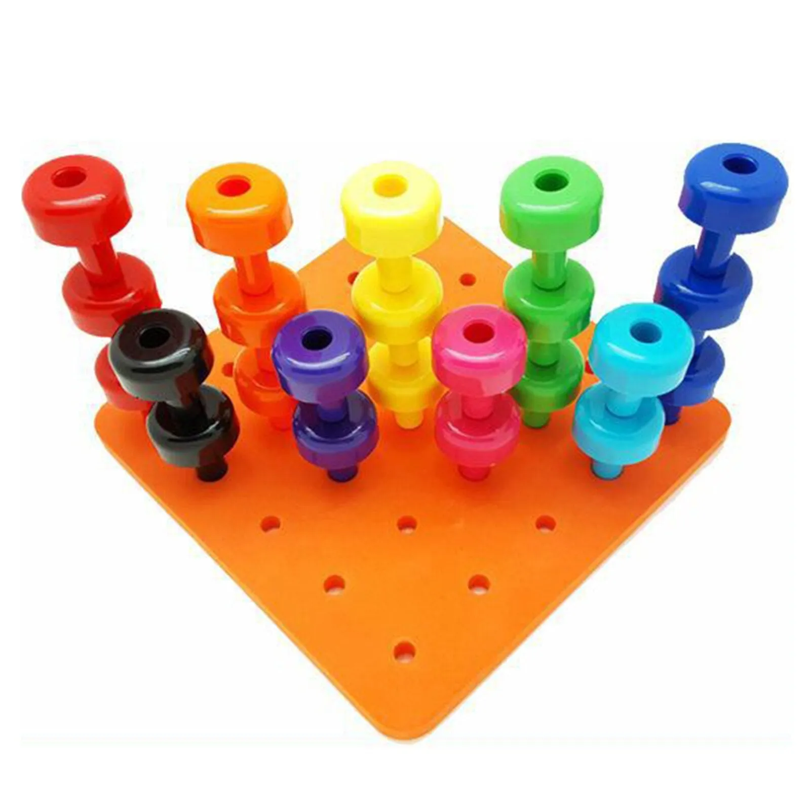 Creative Kids Early Learning Nail Building Block Stacking Peg Board Set Toddlers Kids Educational Toys for Children Gifts