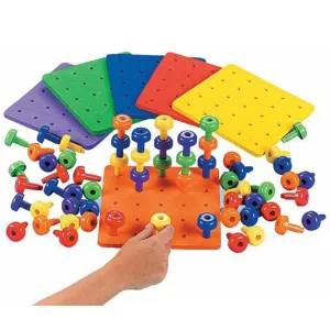 Creative Kids Early Learning Nail Building Block Stacking Peg Board Set Toddlers Kids Educational Toys for Children Gifts