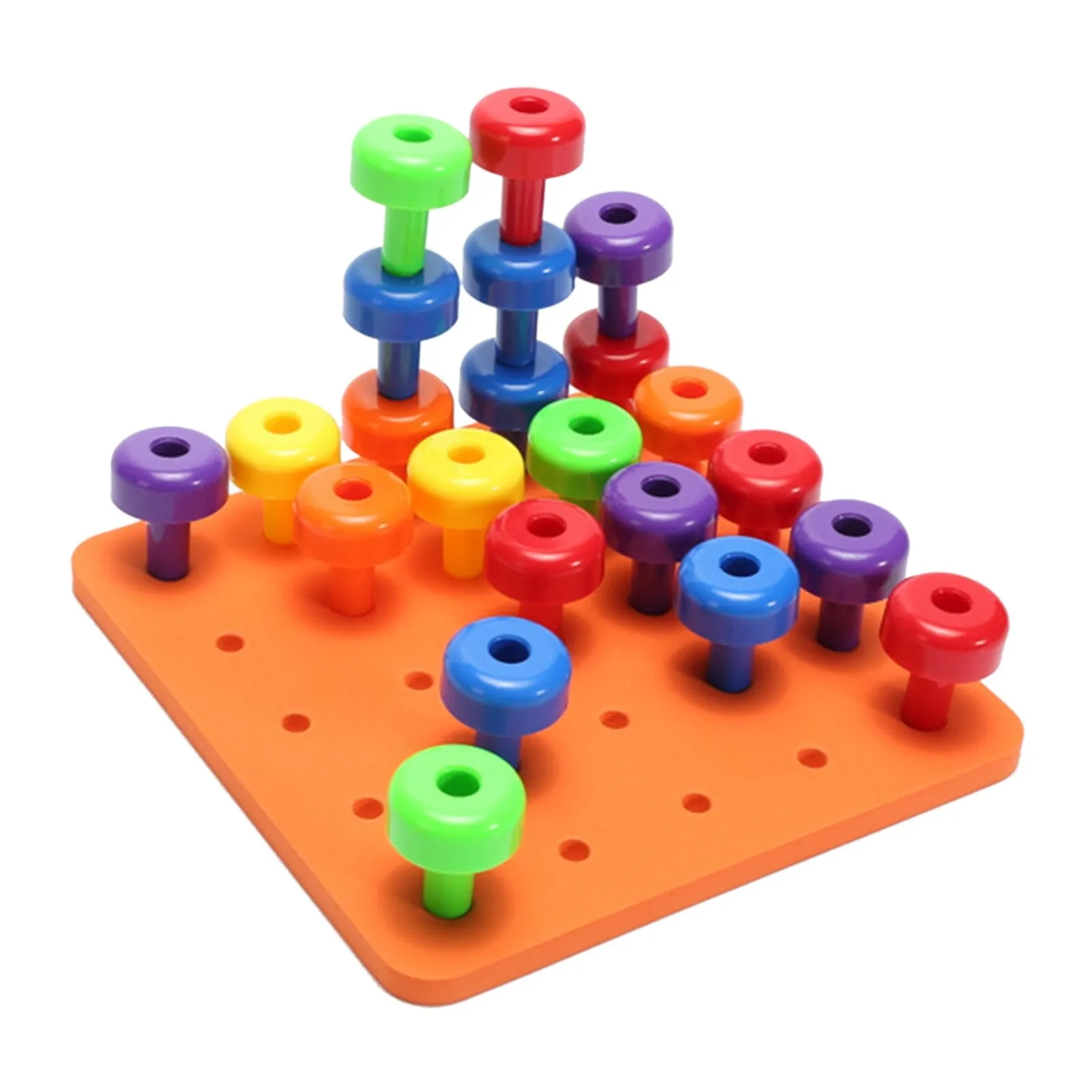 Creative Kids Early Learning Nail Building Block Stacking Peg Board Set Toddlers Kids Educational Toys for Children Gifts