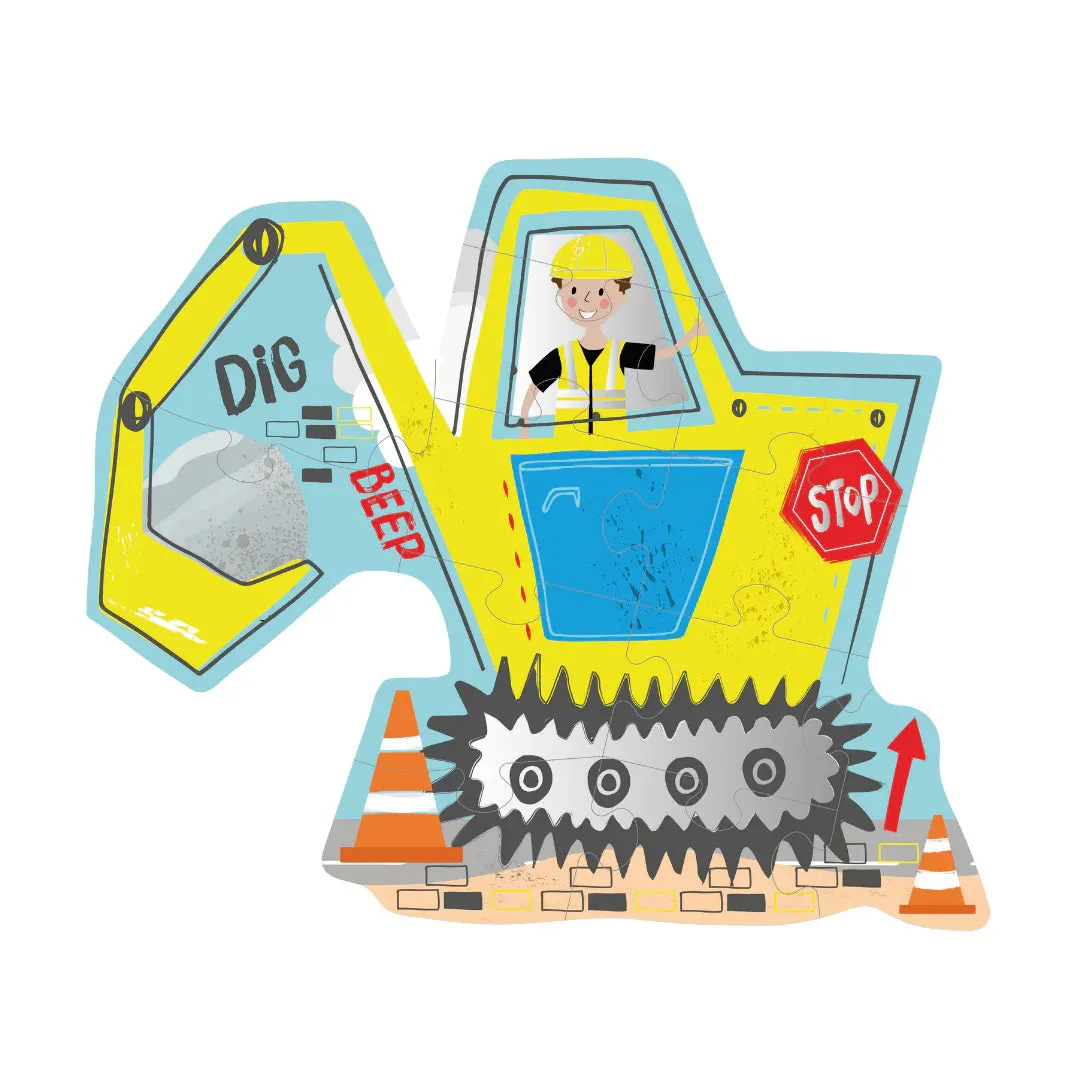 Floss & Rock 12 Piece Shaped Jigsaw in Shaped Box - Construction