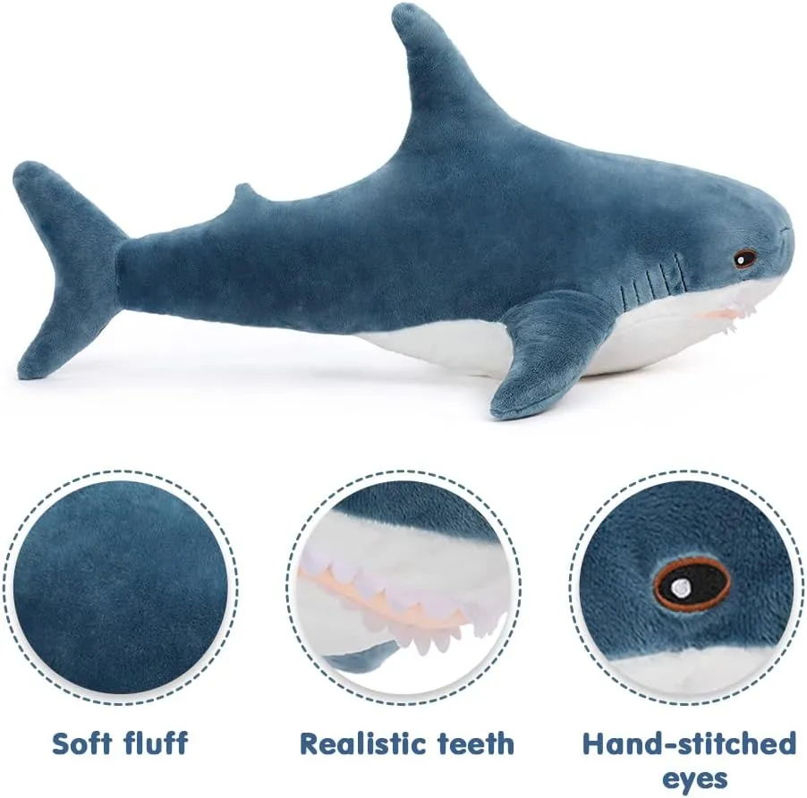 Giant Shark Plush Toy, Multicolor, 32/40 Inches