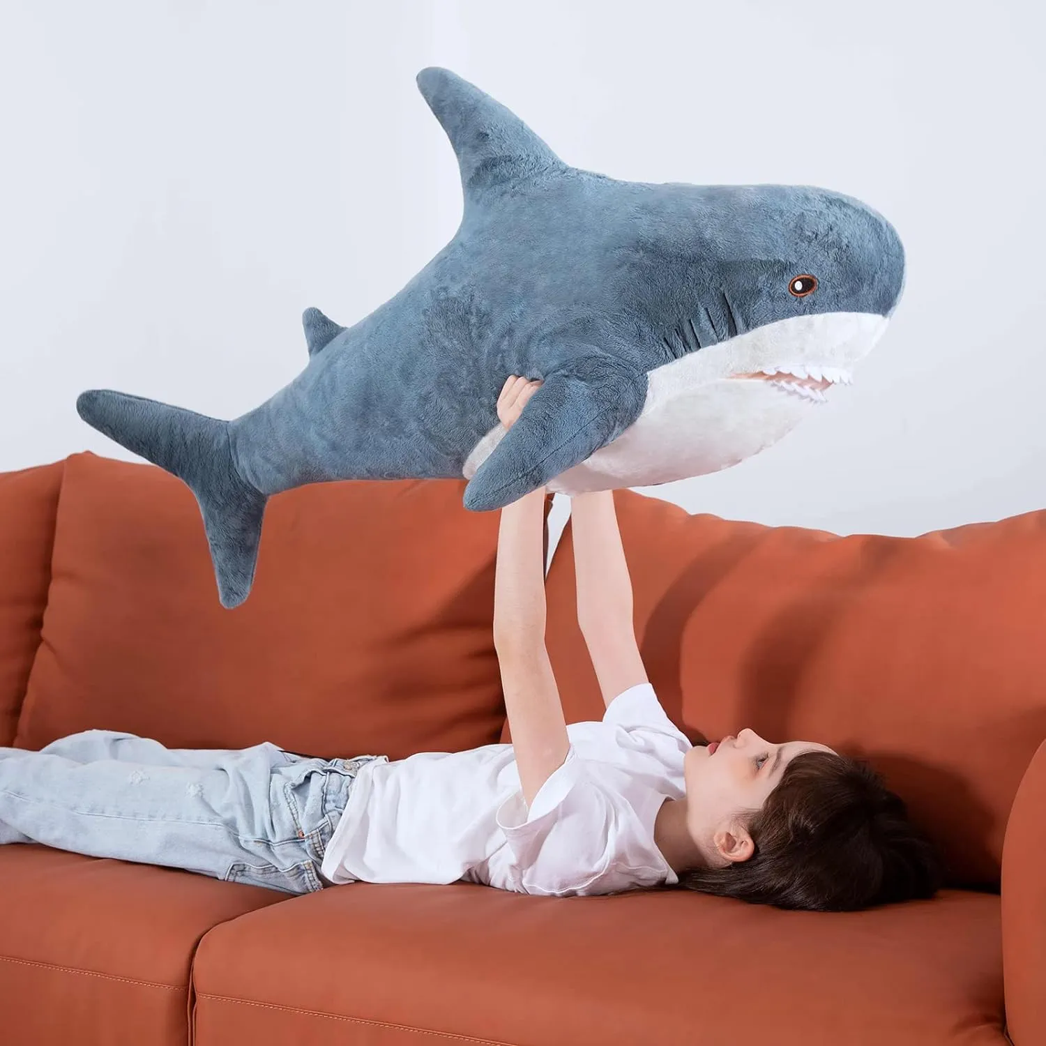 Giant Shark Plush Toy, Multicolor, 32/40 Inches