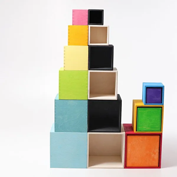 Grimm's large rainbow stacking boxes