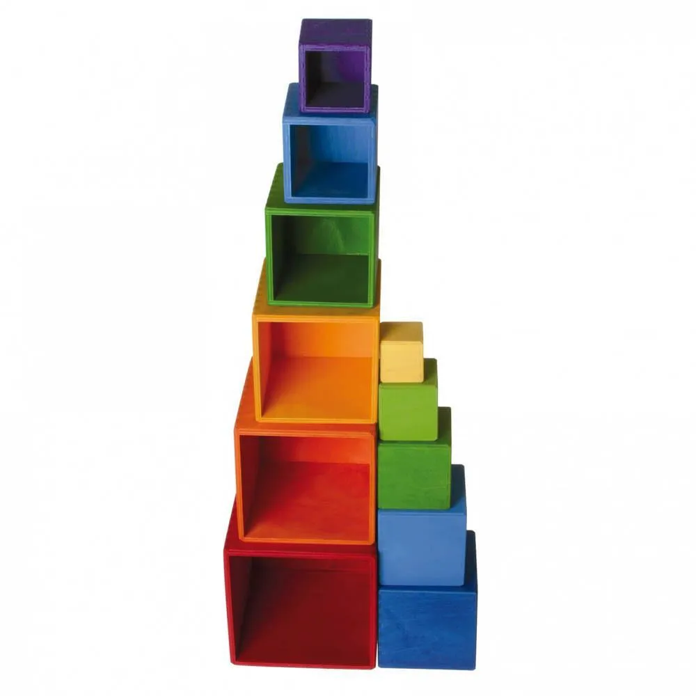 Grimm's large rainbow stacking boxes