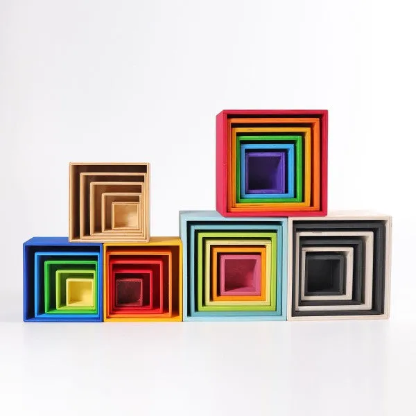 Grimm's large rainbow stacking boxes