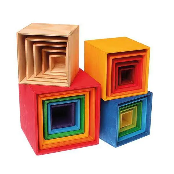 Grimm's large rainbow stacking boxes