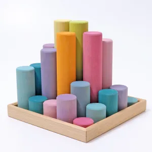 Grimm's pastel building rollers large 25 pcs