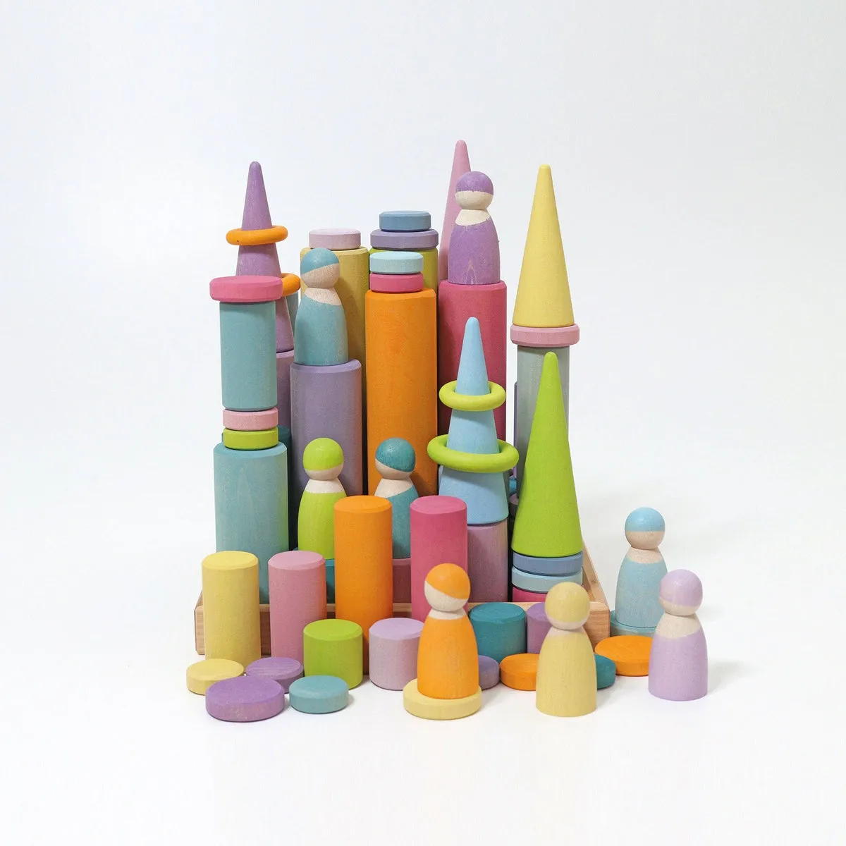 Grimm's pastel building rollers large 25 pcs