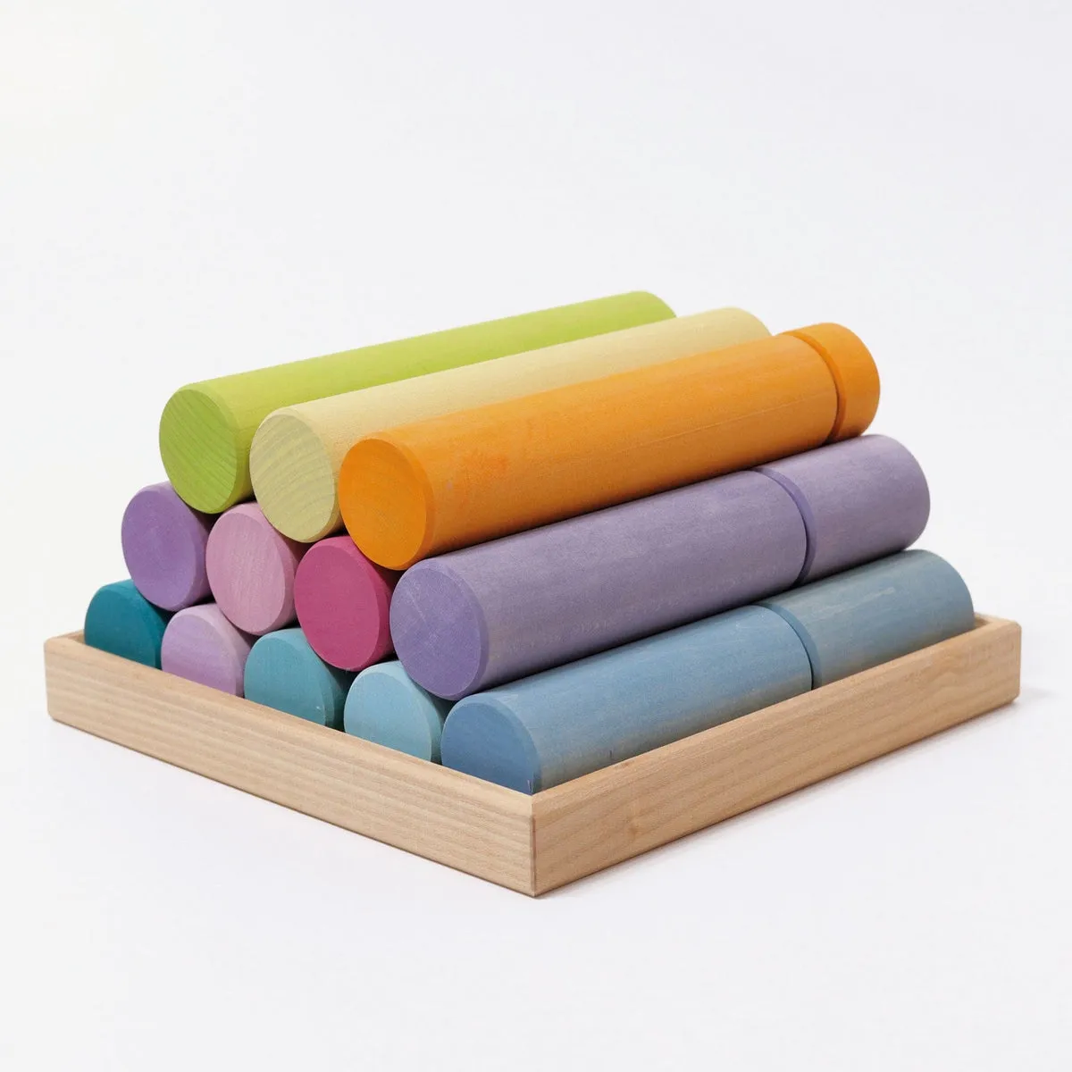 Grimm's pastel building rollers large 25 pcs