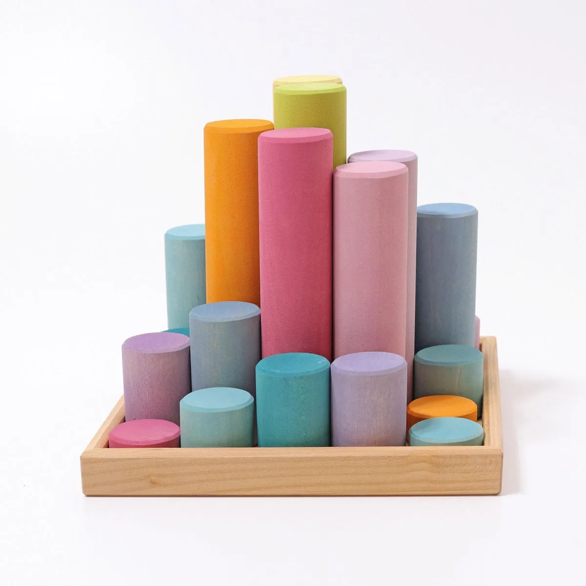 Grimm's pastel building rollers large 25 pcs