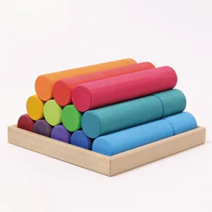 Grimm's rainbow building rollers large 25 pcs