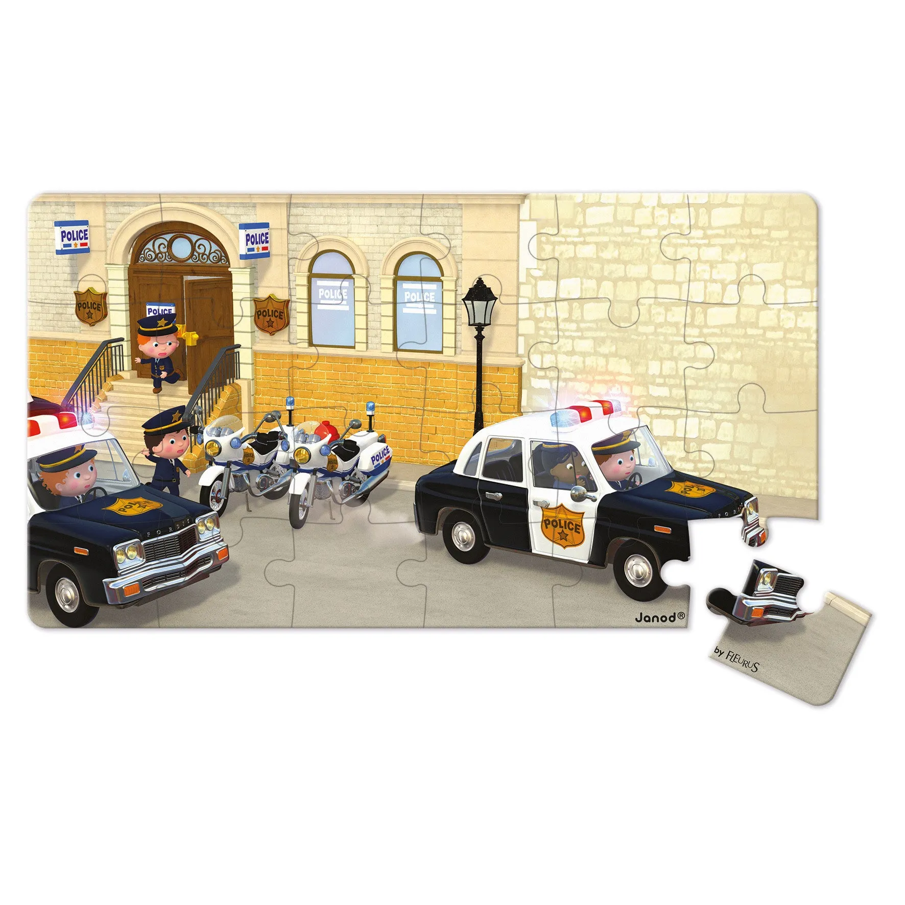 Janod Lovely Puzzles Brice's Police Car