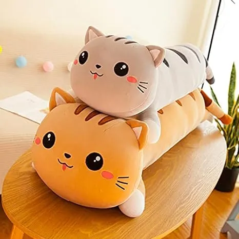 Long Cat Pillow Plush Toy Soft Stuffed Plush Animal Dolls Cushion for Kids Girls Home Decor Gifts,50cm/19.69"