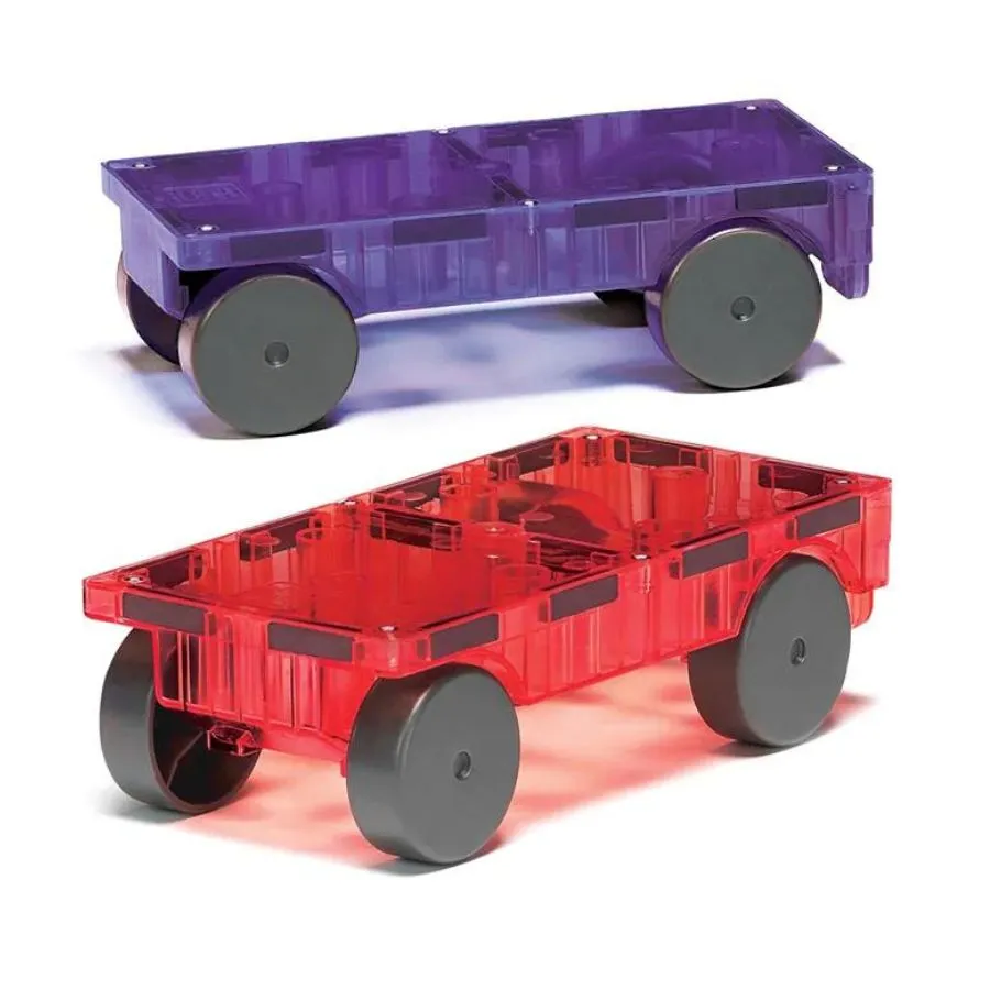 Magna-Tiles - Cars 2 Piece Expansion Set Purple and Red