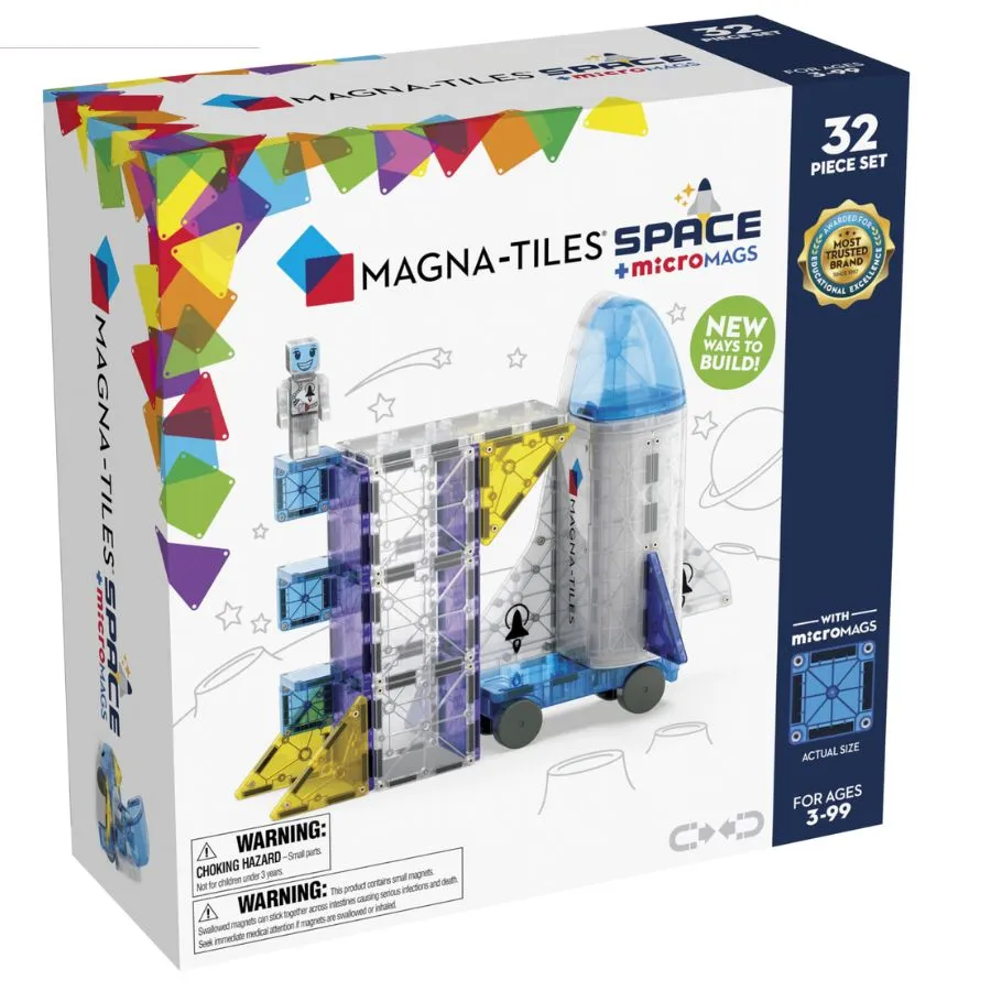 Magna-Tiles - Space   microMAGS 32-Piece Magnetic Construction Set