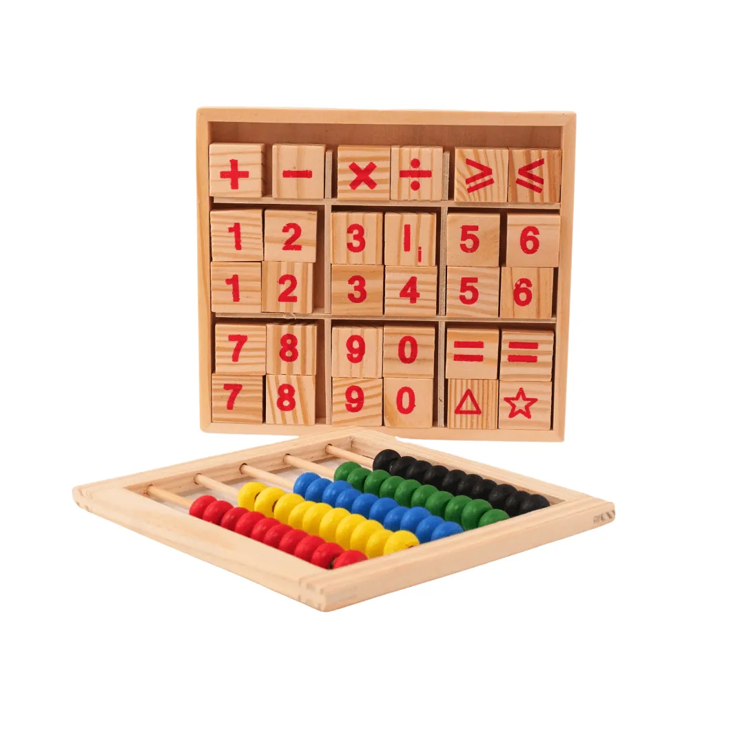 Math with Wooden Abacus for ages above 3 years