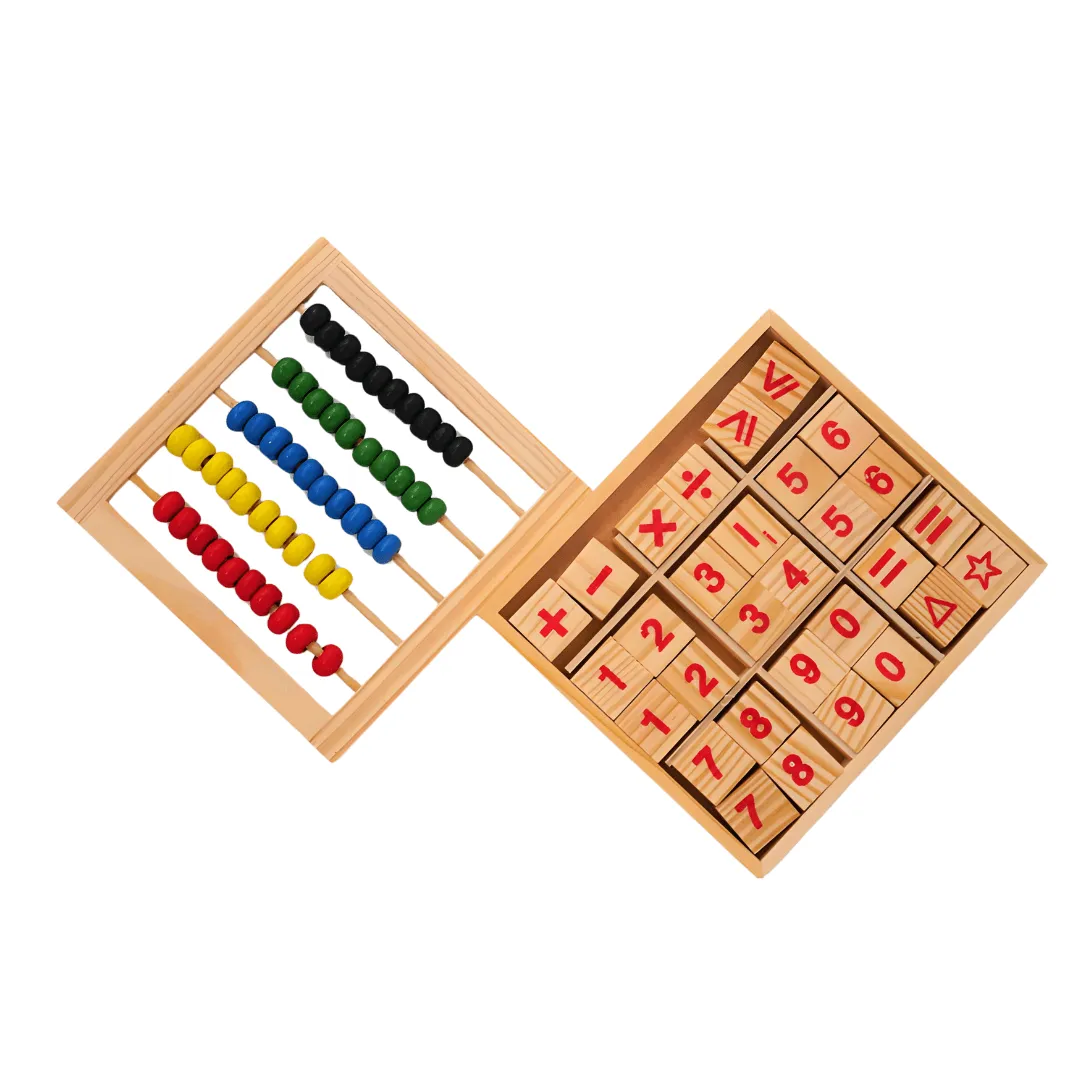 Math with Wooden Abacus for ages above 3 years