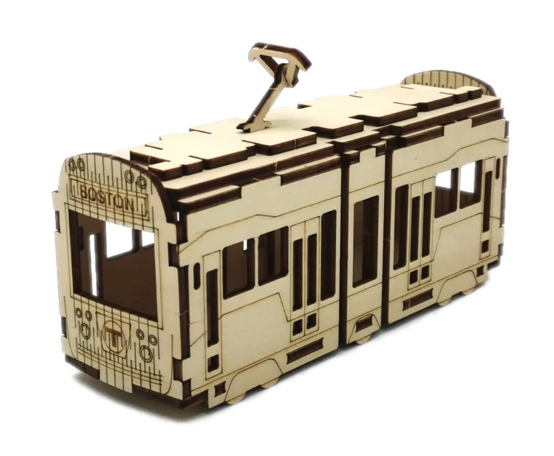 MBTA Boston Green Line Trolley 3D Wood Puzzle