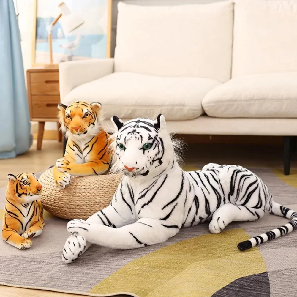 Medium White Tiger Soft Plush Toy