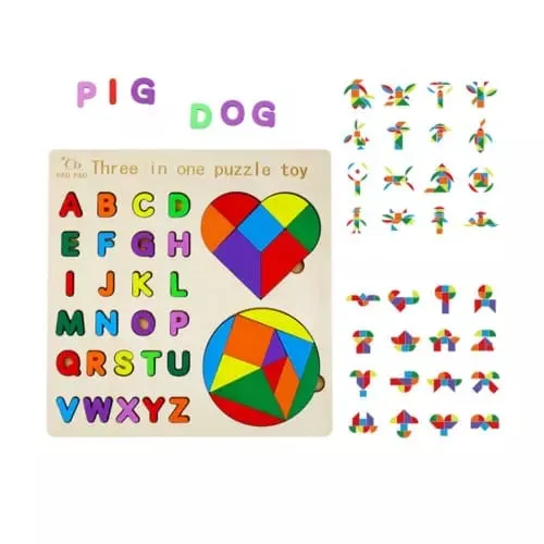 Montessori Logical Geometrical Puzzle and Alphabet Board - 501