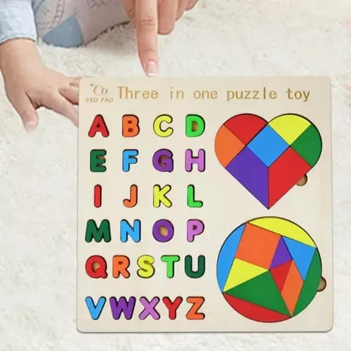 Montessori Logical Geometrical Puzzle and Alphabet Board - 501