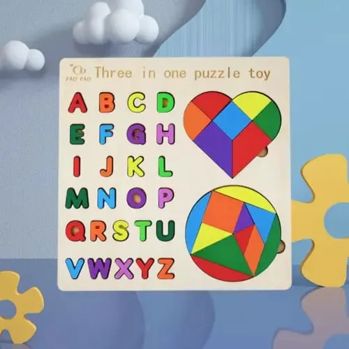 Montessori Logical Geometrical Puzzle and Alphabet Board - 501