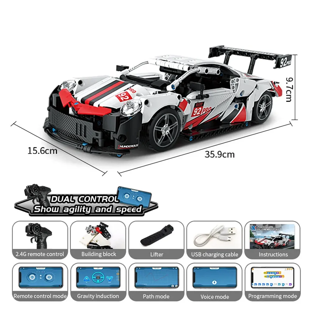 (Net) 2.4G RC Pro Racing Educational Engineering Vehicle - Remote Control Car Building Blocks Set