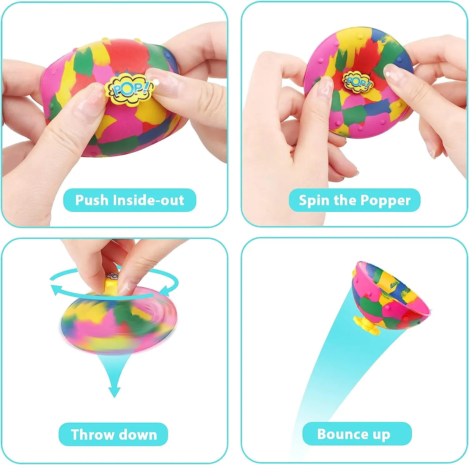 Novelty Jumps Creative Camouflage Bouncing Bowls 4PCS