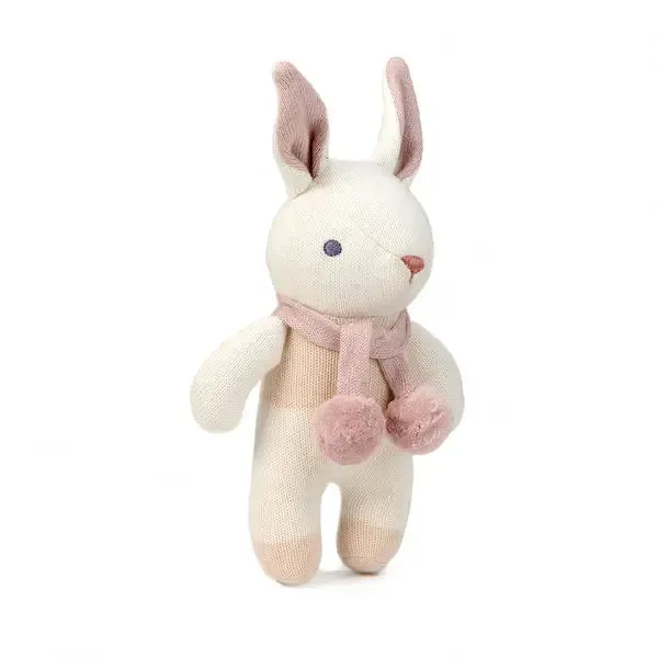 Organic Baby Soft Toy Rattle Cream Bunny