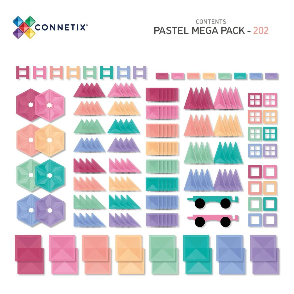 Pastel Mega Pack 202 Piece | CONNETIX tiles