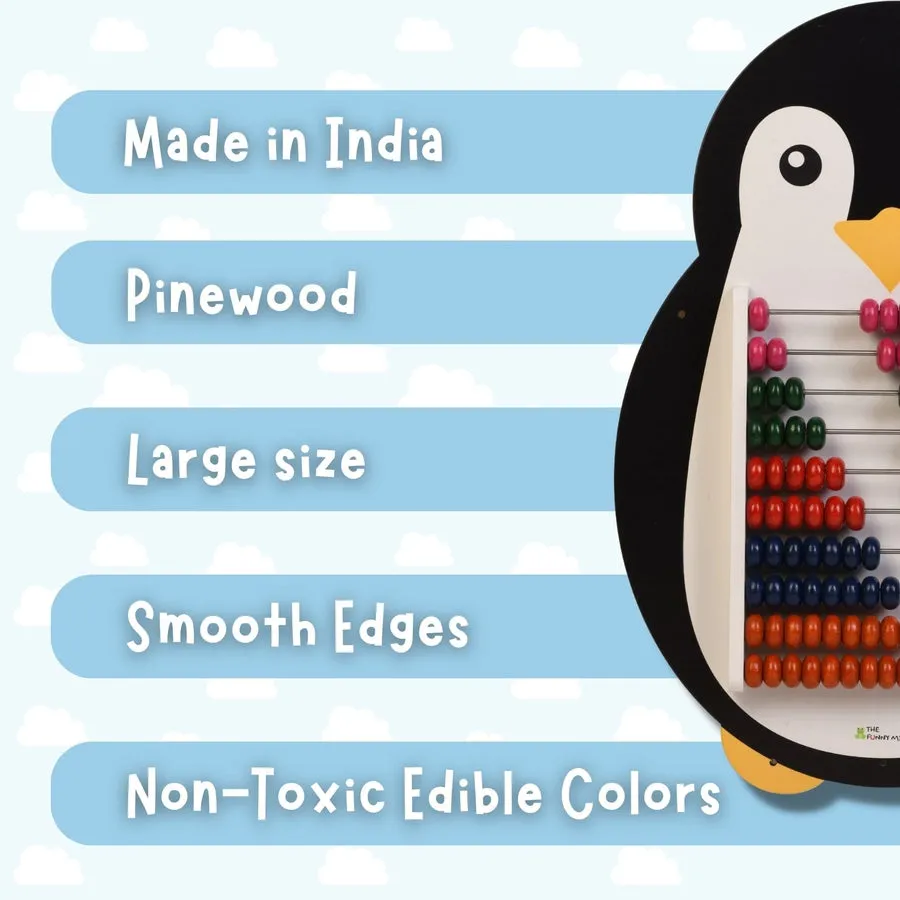 Penguin Wooden Abacus and Learning Play Center Multicolour Wooden Educational Toy