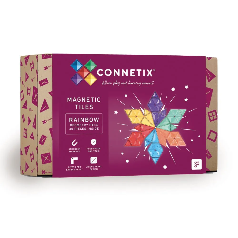 Rainbow Geometry Pack 30 pc - Connetix Tiles