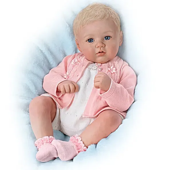 The Ashton - Drake Galleries Annika Perfect in Pink So Truly Real® Lifelike Baby Girl Doll Weighted Fully Poseable with Soft RealTouch® Vinyl Skin by Master Doll Artist Marissa May 18-inches