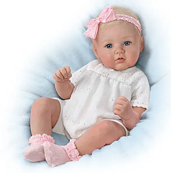 The Ashton - Drake Galleries Annika Perfect in Pink So Truly Real® Lifelike Baby Girl Doll Weighted Fully Poseable with Soft RealTouch® Vinyl Skin by Master Doll Artist Marissa May 18-inches